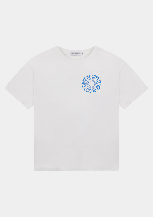 white motif t-shirt